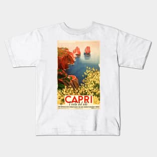 CAPRI ITALY Island Of The Sun Vintage Art Deco Travel Kids T-Shirt